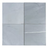 Four gray Bardiglio Imperiale 12x12 polished or honed marble tiles displayed