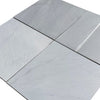 Four gray Bardiglio Imperiale marble tiles polished and honed