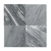 Four gray Bardiglio Imperiale 18X18 polished or honed marble tiles displayed together