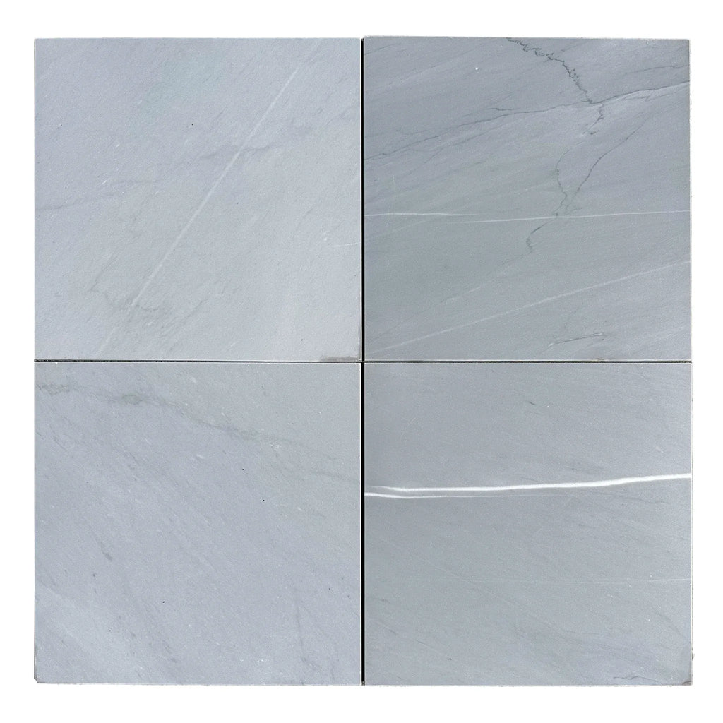 Four gray stone tiles of Bardiglio Imperiale 18X18 Marble Polished or Honed