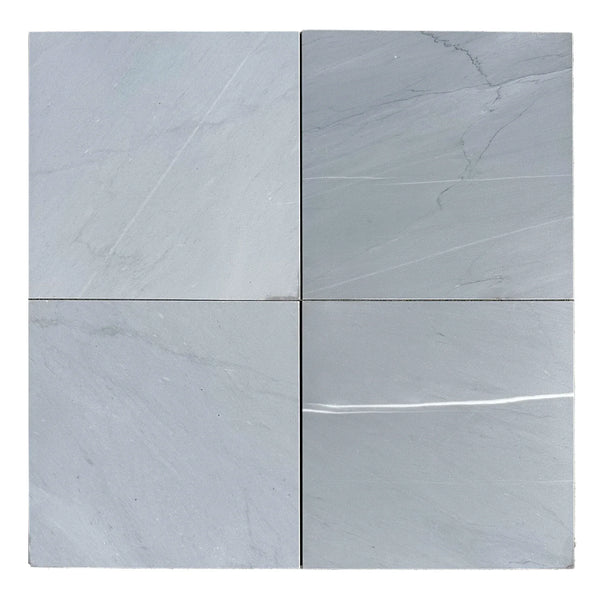 Four gray stone tiles of Bardiglio Imperiale 18X18 Marble Polished or Honed