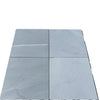 Four gray Bardiglio Imperiale marble tiles, polished and honed finish, 18X18 dimensions