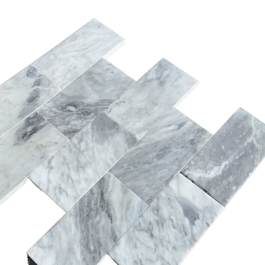 Gray and white Bardiglio Nuvolato Marble tiles in polished or honed finishes