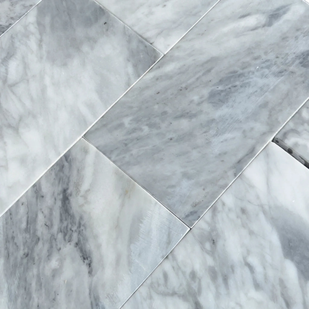 Gray and white Bardiglio Nuvolato Marble tiles in polished or honed finish