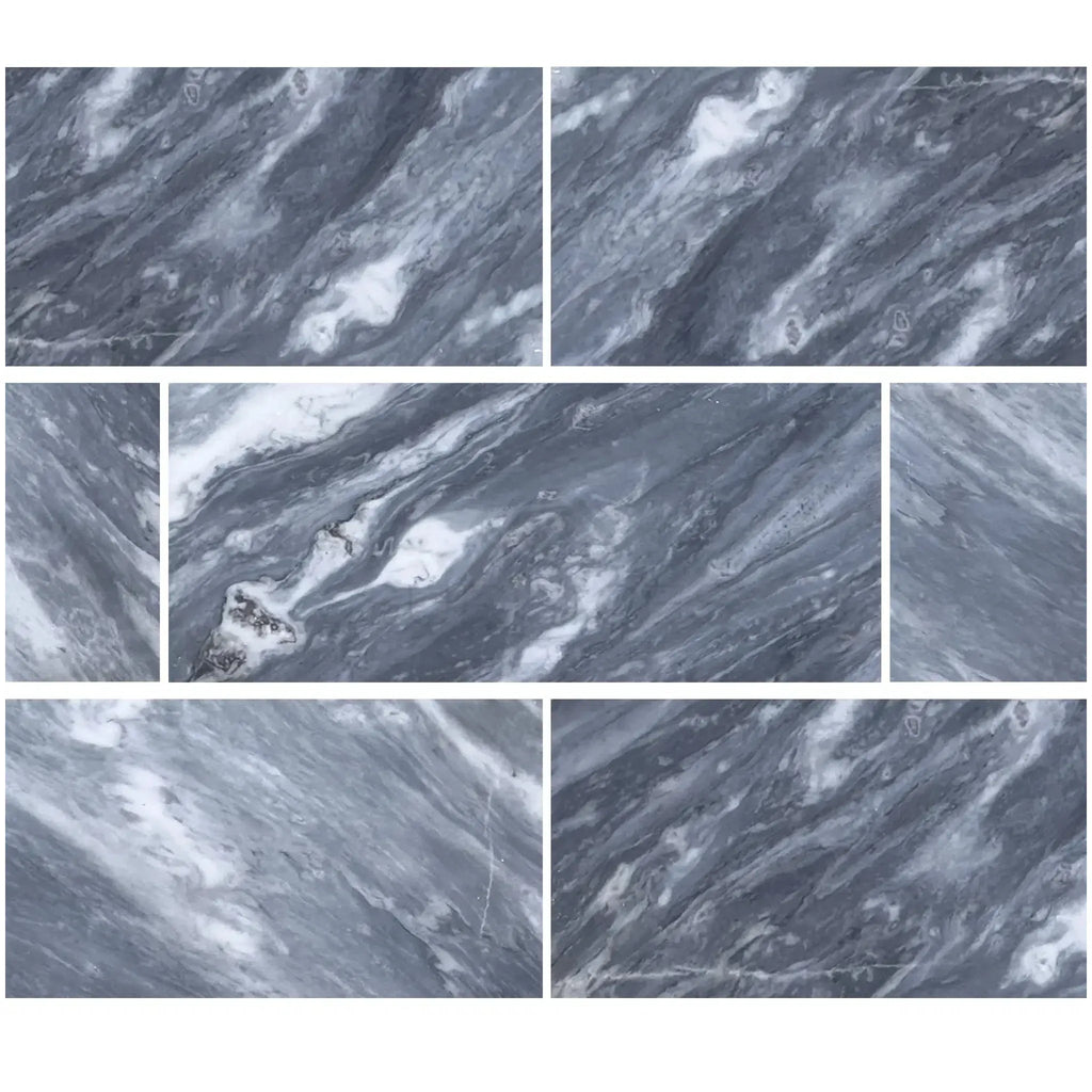 Gray and white Bardiglio Nuvolato 12X24 polished or honed marble tiles