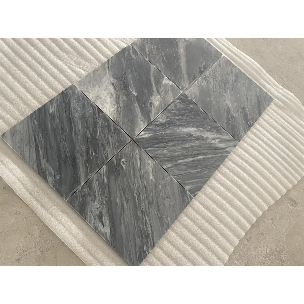 Gray Bardiglio Nuvolato 18X18 Marble Polished or Honed Tiles for elegant decor