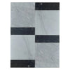 Four marble-patterned tiles with black accents from Bari in Bardiglio Imperiale set