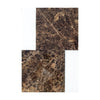 Two brown marble tiles from the Bari in Emperador Dark and Bianco Dolomite set