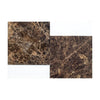 Two brown marble tiles from the Bari in Emperador Dark and Bianco Dolomite Set