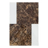 Two marble-patterned tiles from the Bari in Emperador Dark and Carrara White Set