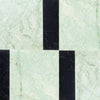 Marble tile pattern of Bari in Ming Green 12X12 and Nero Marquina 4X12 Set