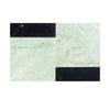 Black and white marble tile in Bari in Ming Green and Nero Marquina set design