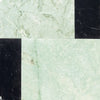 Marble tile pattern featuring Bari in Ming Green 12X12 and Nero Marquina 4X12 Set