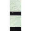 Rectangular marble tile with black stripes from Bari in Ming Green and Nero Marquina set