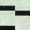 Green and black marble tile pattern in Bari in Ming Green and Nero Marquina Set