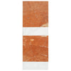 Rectangular orange marble tile with white stripes from Bari in Rojo Alicante set