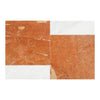 Orange and white marble tiles from Bari in Rojo Alicante 12X12 and Carrara White 4X12 Set