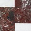 Polished red marble tiles in Bari in Rosso Levanto 12X12 and Carrara White 4X12 Set