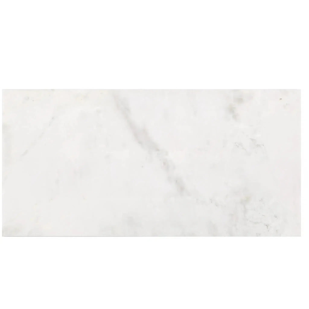 Rectangular white marble tile Bianco Congelato 12X24 Dolomite Leathered display