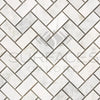 Bianco Congelato 1X2 Herringbone Mosaic Dolomite Leathered tile pattern design