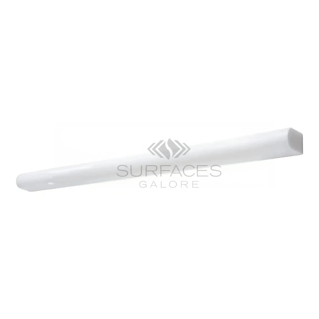 White Marble Pencil Trim for Bianco Dolomite 1/2X12 Pencil Liner Polished or Honed