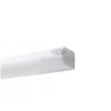 White corner trim highlighting Bianco Dolomite 1/2X12 Pencil Liner Marble finish