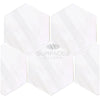 White hexagonal tiles in Bianco Dolomite 10 inch hexagon mosaic marble polished or honed