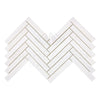 White herringbone tile pattern in Bianco Dolomite 1X6 Mosaic Polished or Honed