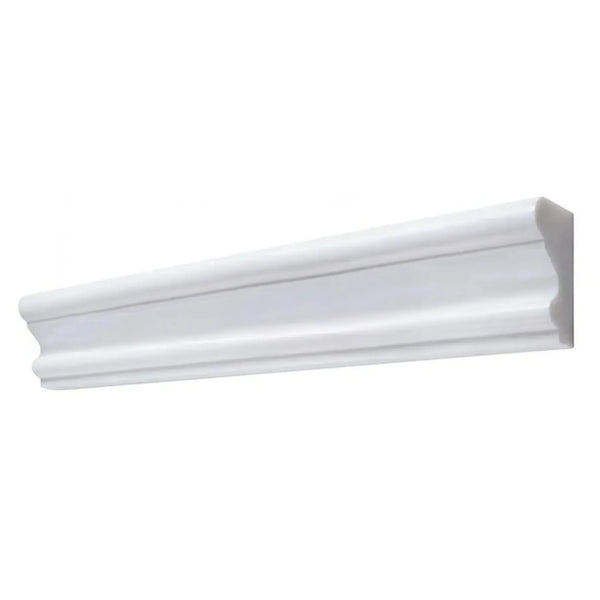 White decorative molding featured in Bianco Dolomite 2X12 Milano Molding Liner