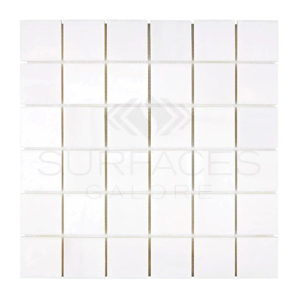 Bianco Dolomite 2x2 Mosaic Marble Polished or Honed White Square Tile Sheet