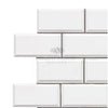 Bianco Dolomite 2X4 Brick Deep-Beveled Mosaic Marble Polished-Honed White Subway Tile