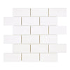 Bianco Dolomite 2X4 Brick Mosaic Marble in polished white brick mosaic tile design