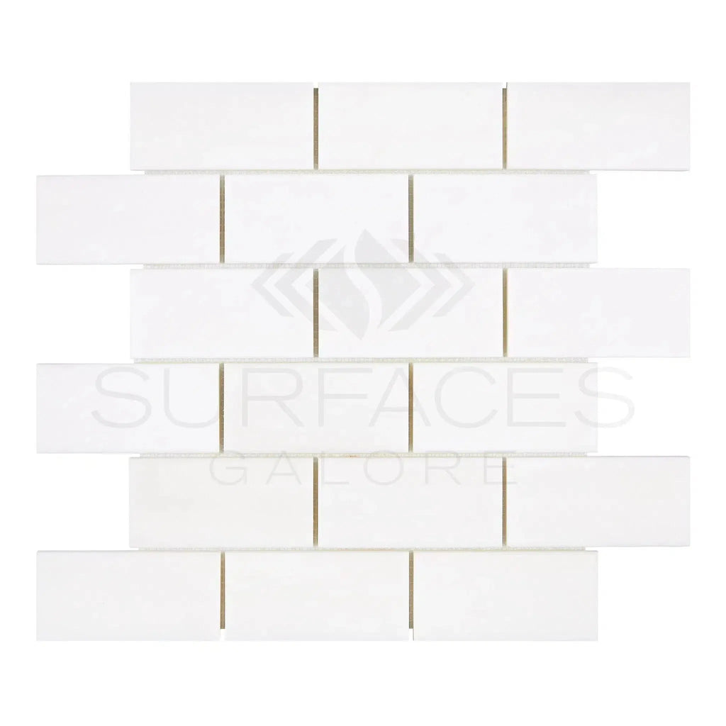 Bianco Dolomite White Dolomite 2X4 Brick Mosaic Marble Polished or Honed Tile Mosaic