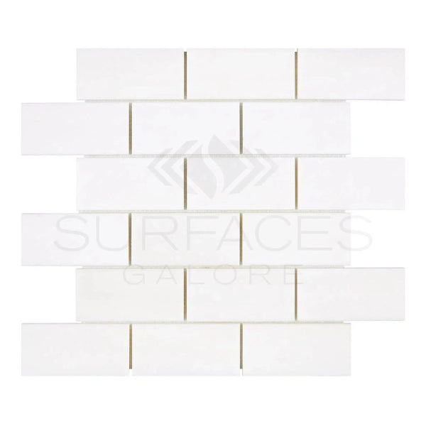 Bianco Dolomite White Dolomite 2X4 Brick Mosaic Marble Polished or Honed Tile Mosaic