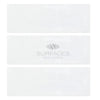 Three white rectangular Bianco Dolomite marble tiles, polished or honed finish