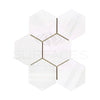 Bianco Dolomite 4 Inch Hexagon Mosaic Marble in Polished or Honed Finish