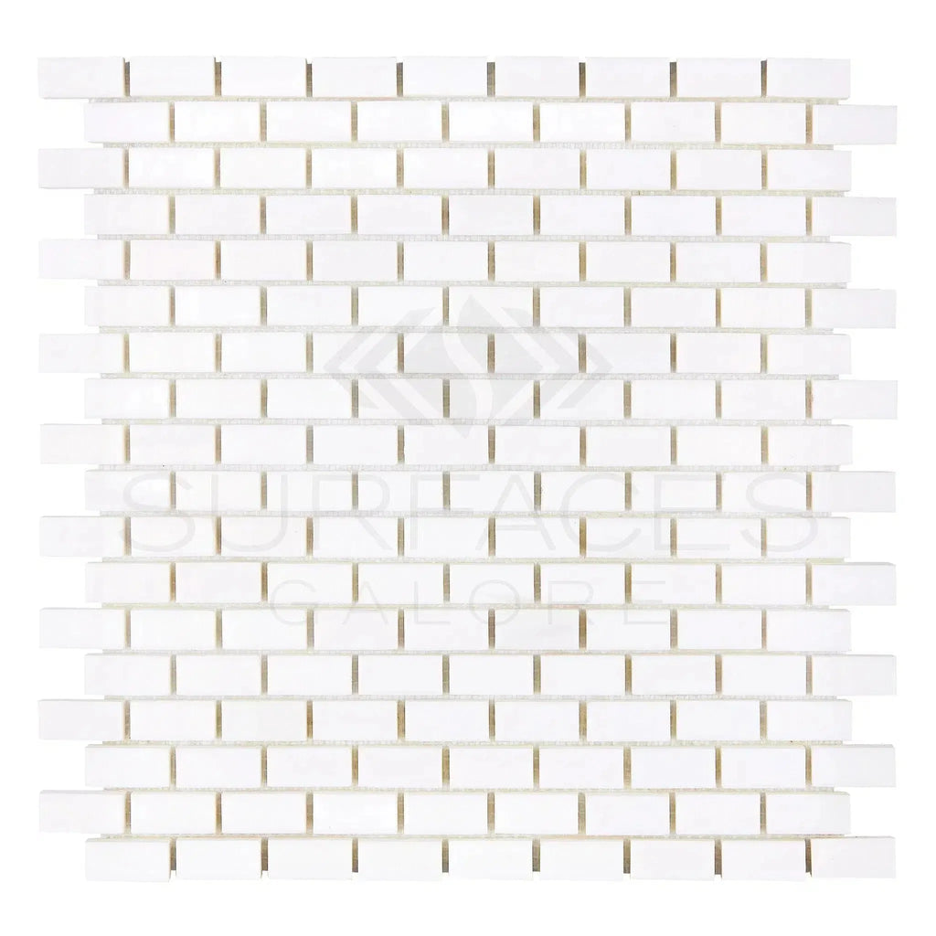 Bianco Dolomite White Brick Mosaic Tile 5/8X1 1/4 Marble Polished or Honed