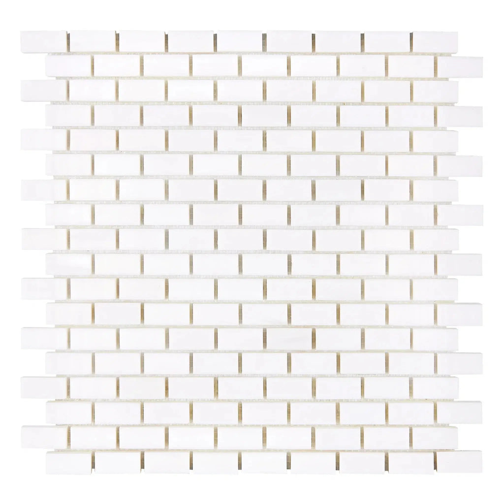 Bianco Dolomite White Brick Mosaic Tile 5/8X1 1/4 Polished or Honed Finish