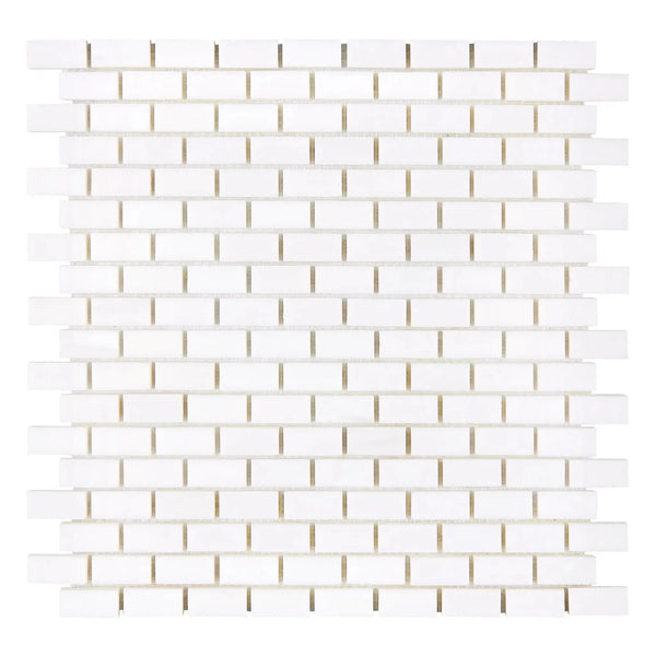 Bianco Dolomite White Brick Mosaic Tile 5/8X1 1/4 Polished or Honed Finish