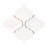 White quatrefoil tile arrangement featuring Bianco Dolomite 6-inch lantern mosaic