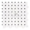 Woven white and gray mosaic tile in Bianco Dolomite Basketweave design