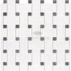 Woven white and gray mosaic tile from Bianco Dolomite Basketweave collection