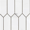 Bianco Dolomite Picket Mosaic Marble in polished or honed white tile pattern