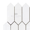 White picket fence tile of Bianco Dolomite Picket Mosaic Marble, polished finish