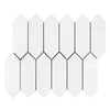 White picket tile mosaic in Bianco Dolomite polished or honed marble