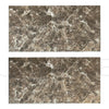 Two brown marble tiles from the Cafe Emperador Polished Tile collection