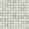 Calacatta Gold 1X1 Mosaic Marble Tile showcasing elegant square tile pattern