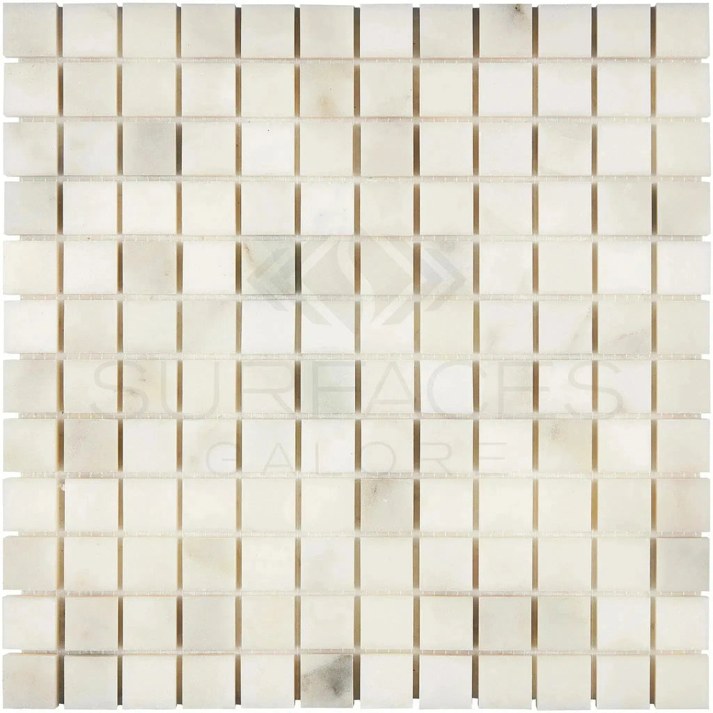 Calacatta Gold 1X1 Mosaic Marble Tile Sheet in Polished or Honed Finish