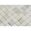 Diamond-patterned Calacatta Gold 1X1 Mosaic Marble Tile in polished or honed finish