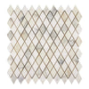 Calacatta Gold 1X2 Diamond Rhomboid Mosaic Marble Tile in polished finish